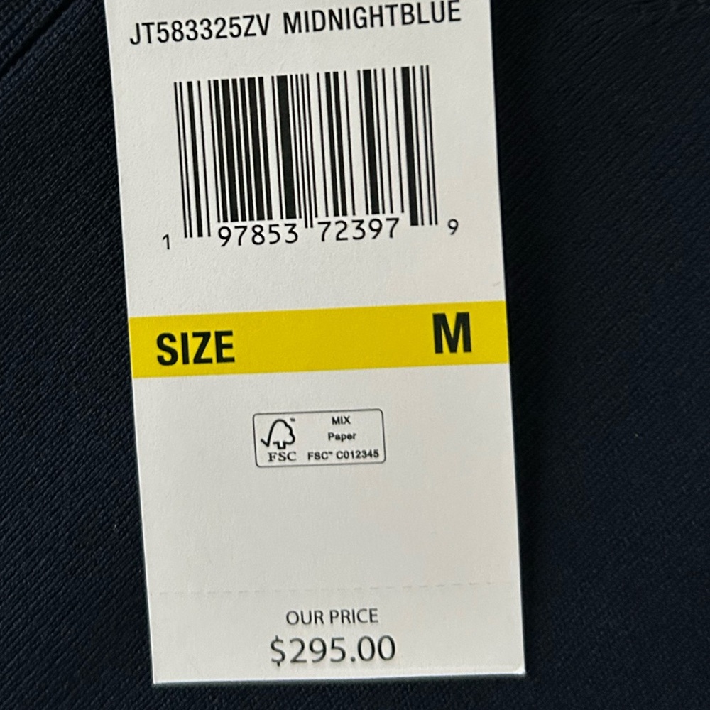 NWT Michael Kors Navy Stretch Knit Pleated Mini Dress Size Medium - Picture 6 of 6